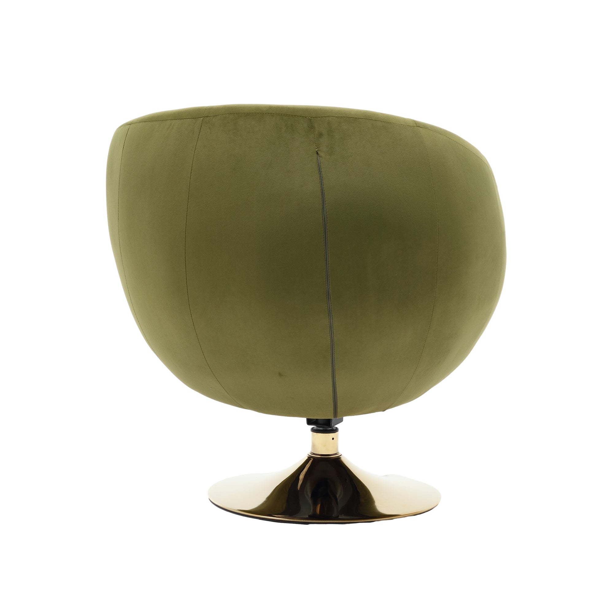 360 Degree Swivel Cuddle Barrel Accent Chairs, Round Armchairs With Wide Upholstered, Fluffy Fabric Chair For Living Room, Bedroom, Office, Waiting Rooms Olive Green Velvet
