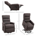 Electric Power Lift Recliner Chair For Elderly, Fabric Lift Chair With Remote Control, Side Pockets For Living Room, Brown Brown Polyester