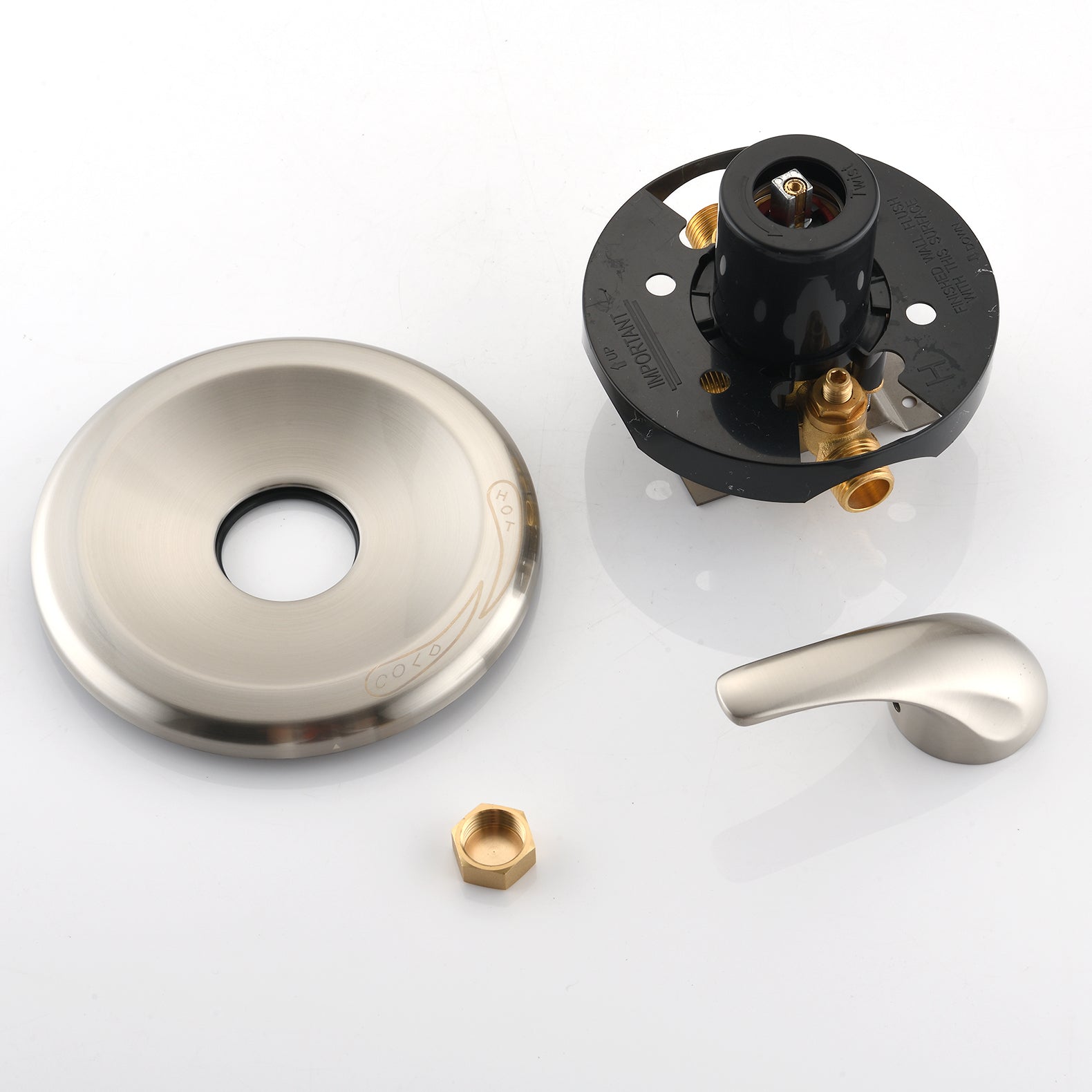 Drill Free Stainless Steel Slide Bar Combo Rain Showerhead 7 Setting Hand, Dual Shower Head Spa System With Tup Spout Rough In Valve Included Brushed Nickel Abs