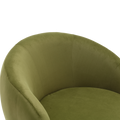 360 Degree Swivel Cuddle Barrel Accent Chairs, Round Armchairs With Wide Upholstered, Fluffy Fabric Chair For Living Room, Bedroom, Office, Waiting Rooms Olive Green Velvet