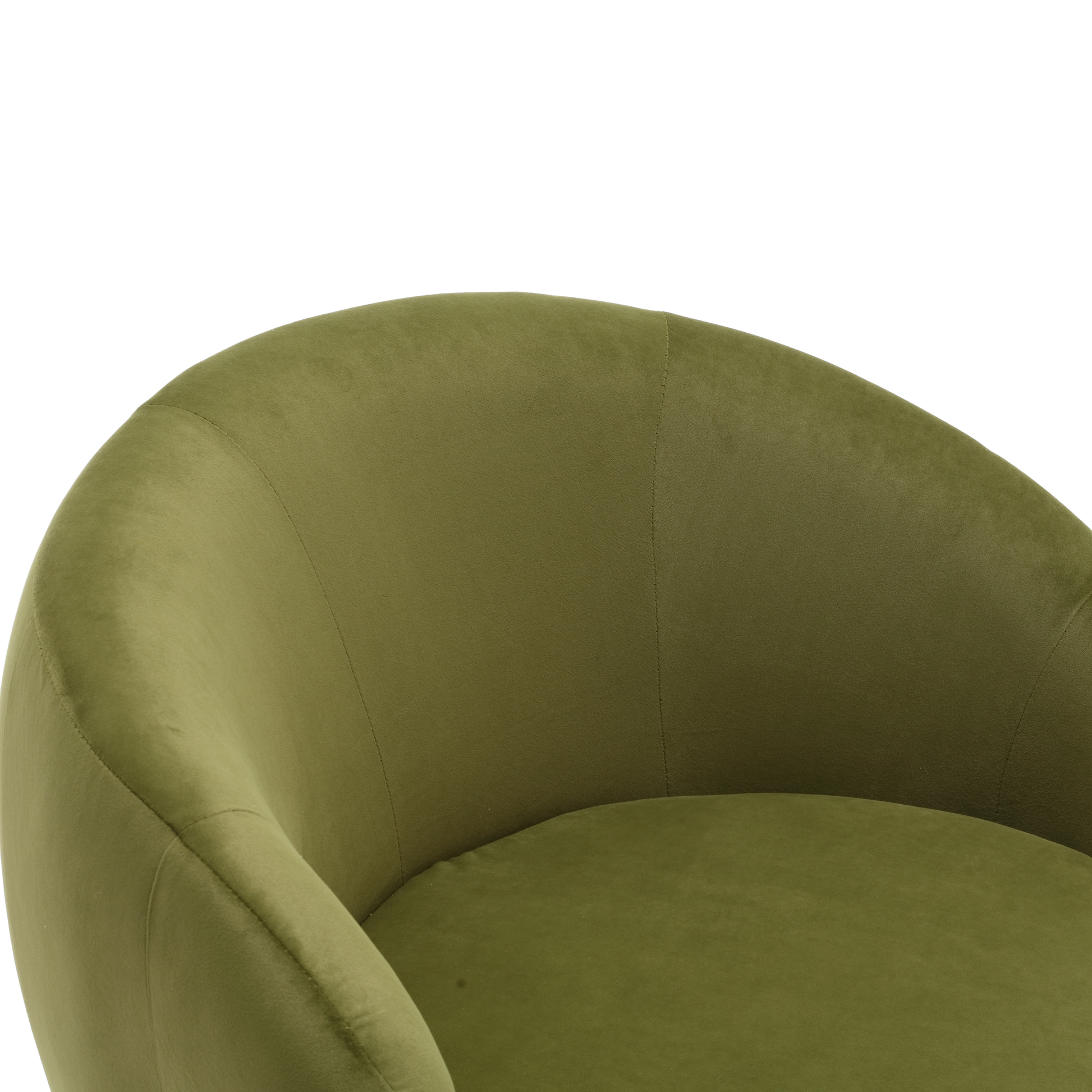 360 Degree Swivel Cuddle Barrel Accent Chairs, Round Armchairs With Wide Upholstered, Fluffy Fabric Chair For Living Room, Bedroom, Office, Waiting Rooms Olive Green Velvet
