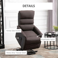 Electric Power Lift Recliner Chair For Elderly, Fabric Lift Chair With Remote Control, Side Pockets For Living Room, Brown Brown Polyester