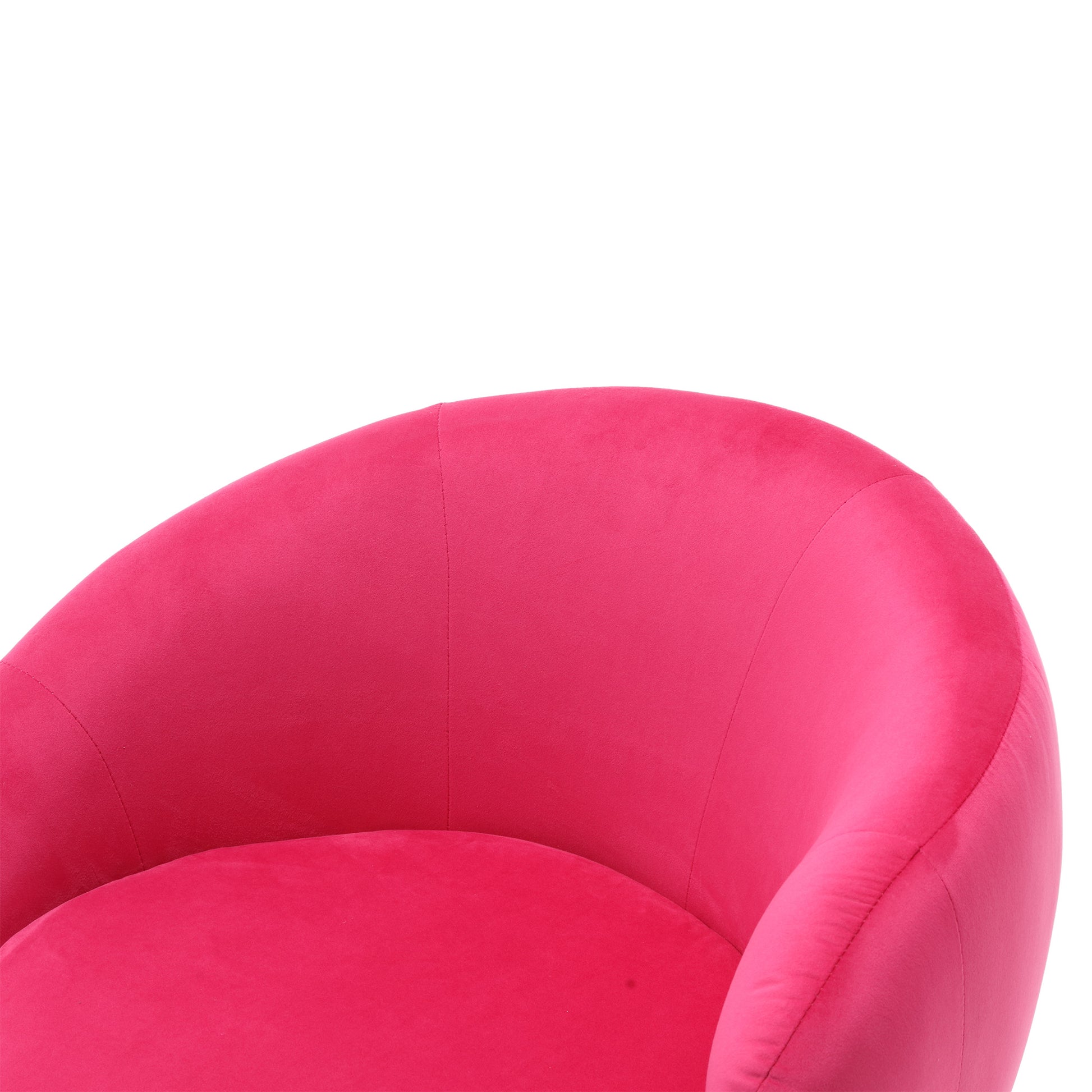 360 Degree Swivel Cuddle Barrel Accent Chairs, Round Armchairs With Wide Upholstered, Fluffy Fabric Chair For Living Room, Bedroom, Office, Waiting Rooms Rose Red Velvet