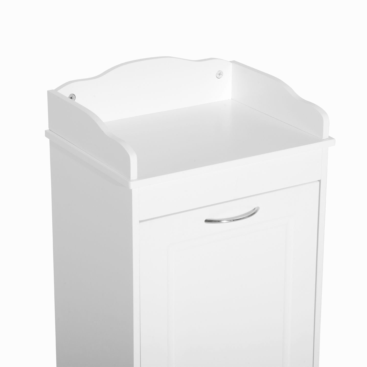 31" Tilt Out Laundry Hamper, Free Standing Home Organizer Hamper, Bathroom Storage Cabinet, White White Engineered Wood