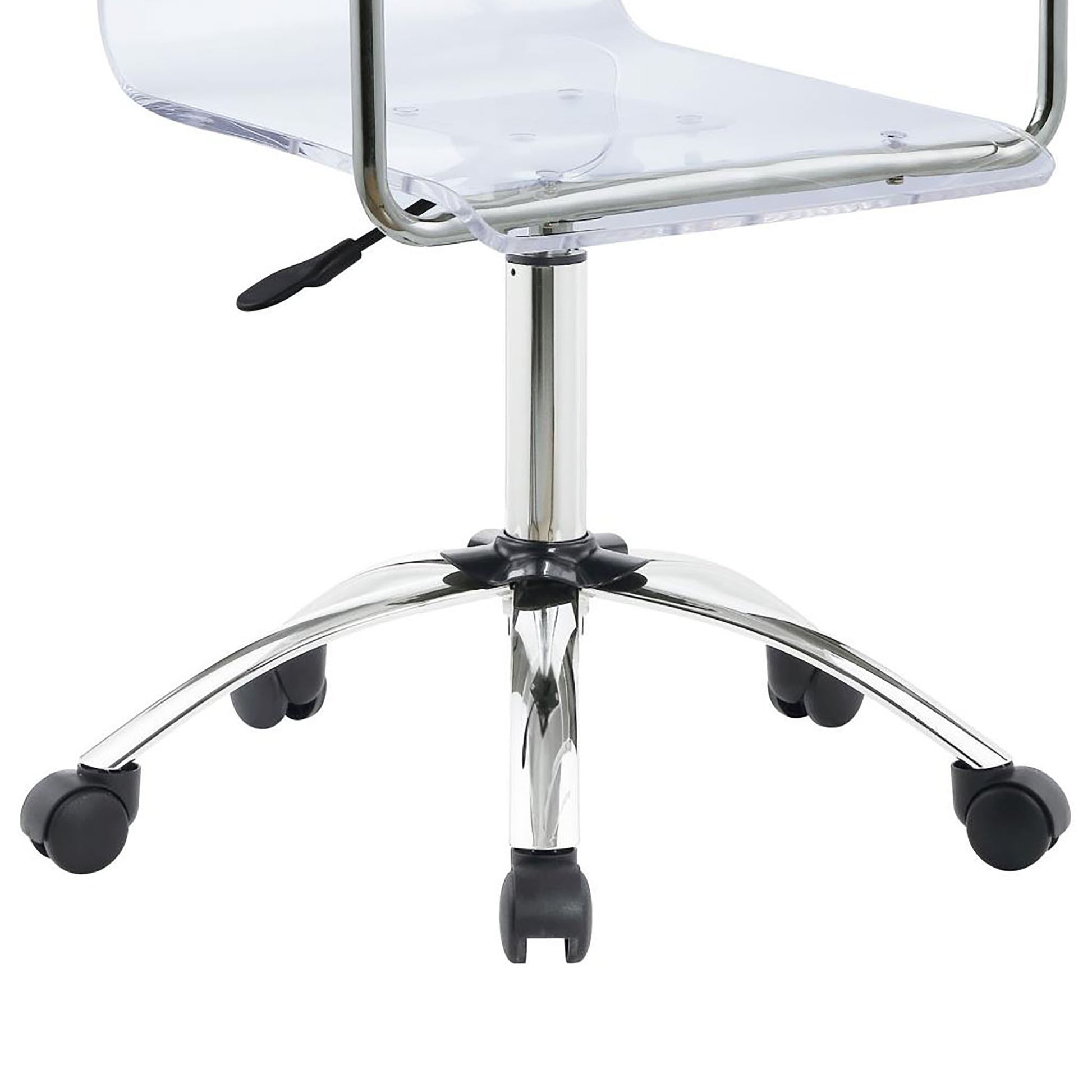 Clear And Chrome Acrylic Office Chair With Casters Clear Office Wipe C