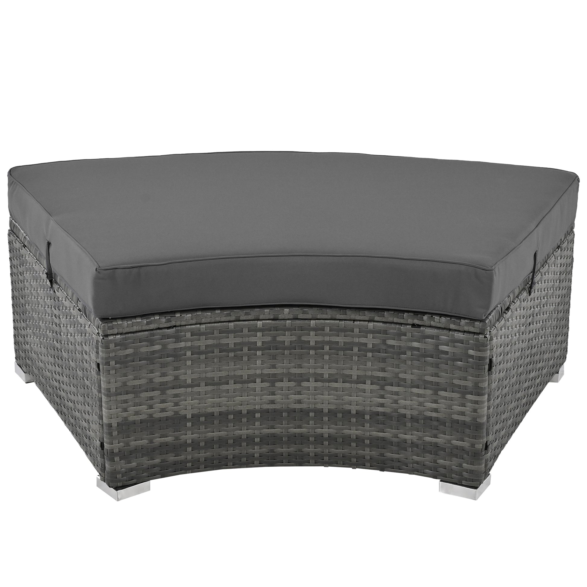 Outdoor Patio Furniture Luxury Circular Outdoor Sofa Set Rattan Wicker Sectional Sofa Lounge Set With Tempered Glass Coffee Table, 6 Pillows, Grey Yes Grey Water Resistant Frame Water Resistant Cushion Garden & Outdoor Sectional Seating Groups Foam