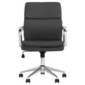 Black Height Adjustable Rolling Office Chair Black Office Contemporary,Modern Office Chairs Solid Back Foam Adjustable Height Upholstered