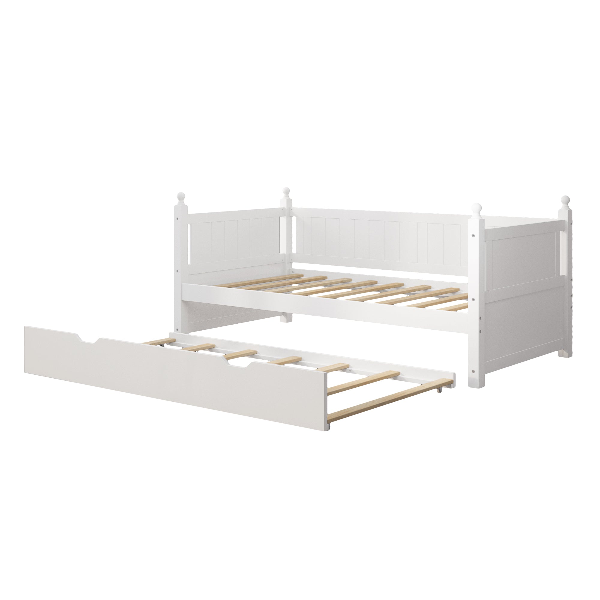 Twin Size Solid Wood Daybed with Trundle for Limited box spring not