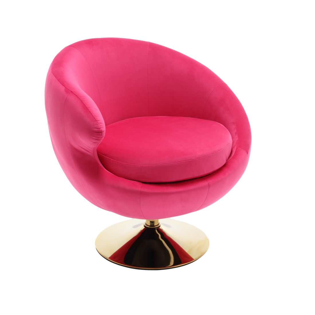 360 Degree Swivel Cuddle Barrel Accent Chairs, Round Armchairs With Wide Upholstered, Fluffy Fabric Chair For Living Room, Bedroom, Office, Waiting Rooms Rose Red Velvet