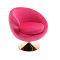 360 Degree Swivel Cuddle Barrel Accent Chairs, Round Armchairs With Wide Upholstered, Fluffy Fabric Chair For Living Room, Bedroom, Office, Waiting Rooms Rose Red Velvet
