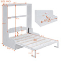 Queen Size Murphy Bed Wall Bed With Cushion,White Queen White Mdf Lvl