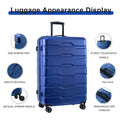 Luggage Sets Abs Pc Hardshell 3Pcs Clearance Luggage Hardside Lightweight Durable Suitcase Sets Spinner Wheels Suitcase With Tsa Lock 20 24 28 , Blue Blue Abs Pc