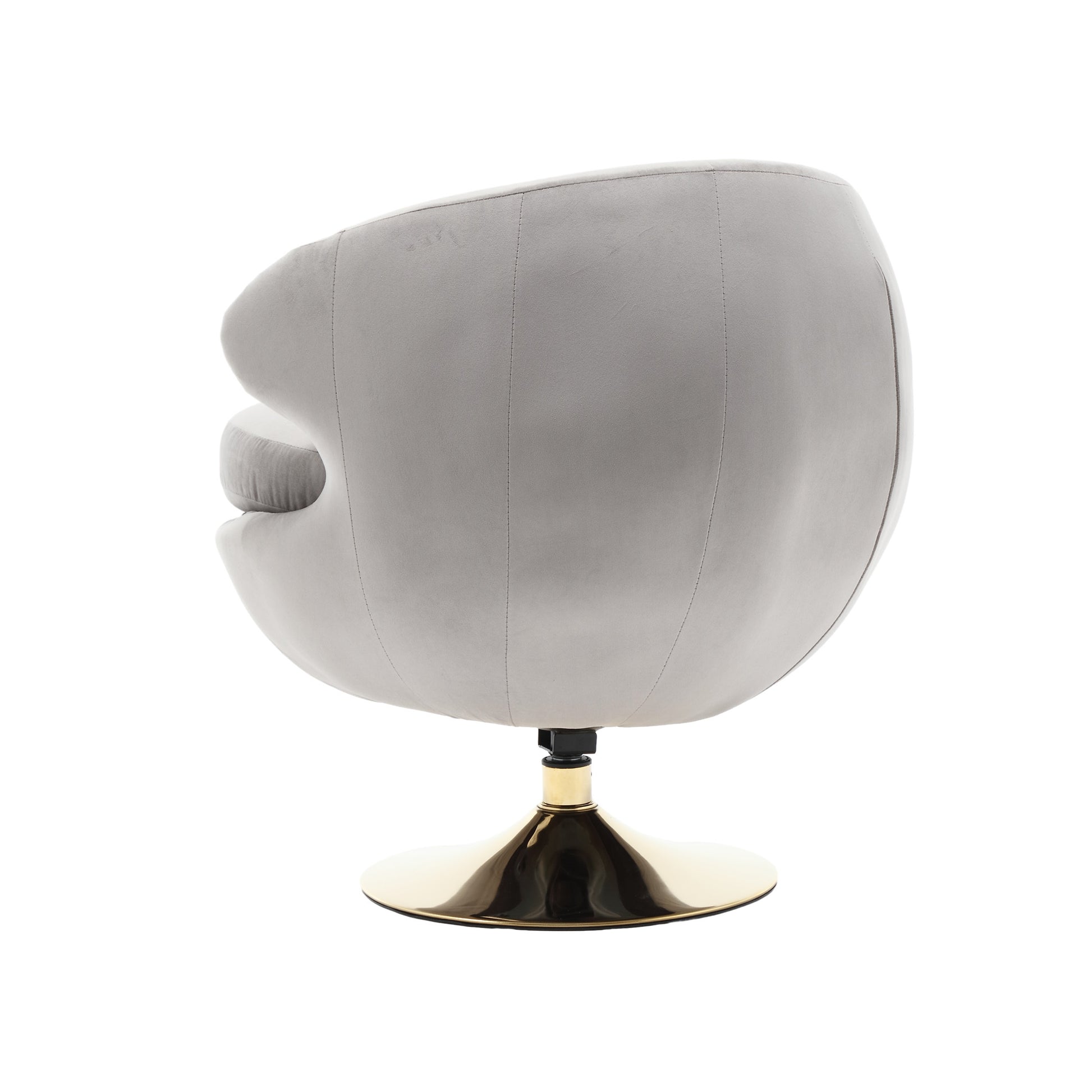 360 Degree Swivel Cuddle Barrel Accent Chairs, Round Armchairs With Wide Upholstered, Fluffy Fabric Chair For Living Room, Bedroom, Office, Waiting Rooms Gray Velvet