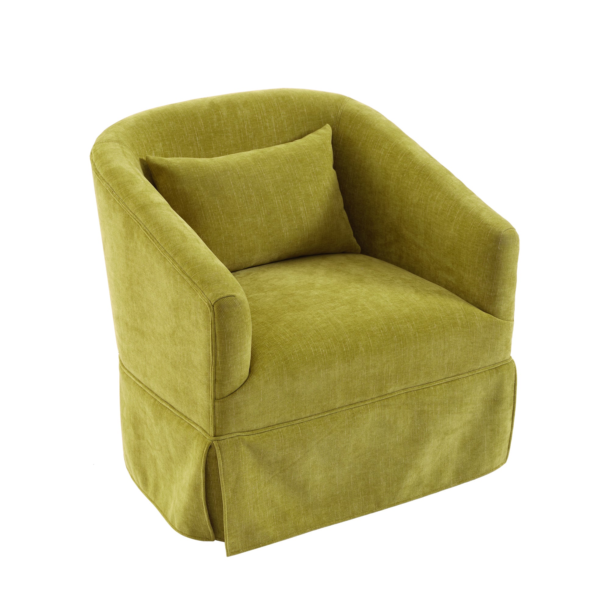 360 degree Swivel Accent Armchair Linen Blend FRUIT olive green-upholstered