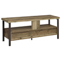 Weathered Pine And Dark Bronze 2 Drawer Tv Console Brown Primary Living Space 50 59 Inches 60 69 Inches Rustic 60 Inches Wood