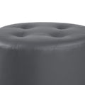 Grey Round Ottoman Grey Primary Living Space Contemporary,Modern Foam Upholstered
