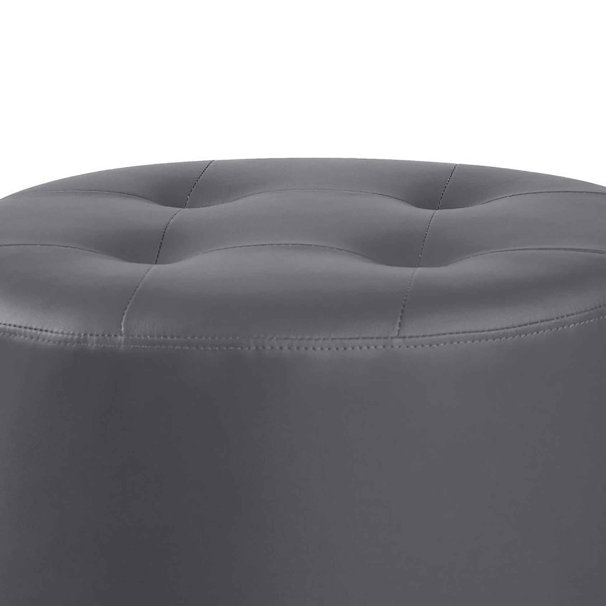 Grey Round Ottoman Grey Primary Living Space Contemporary,Modern Foam Upholstered