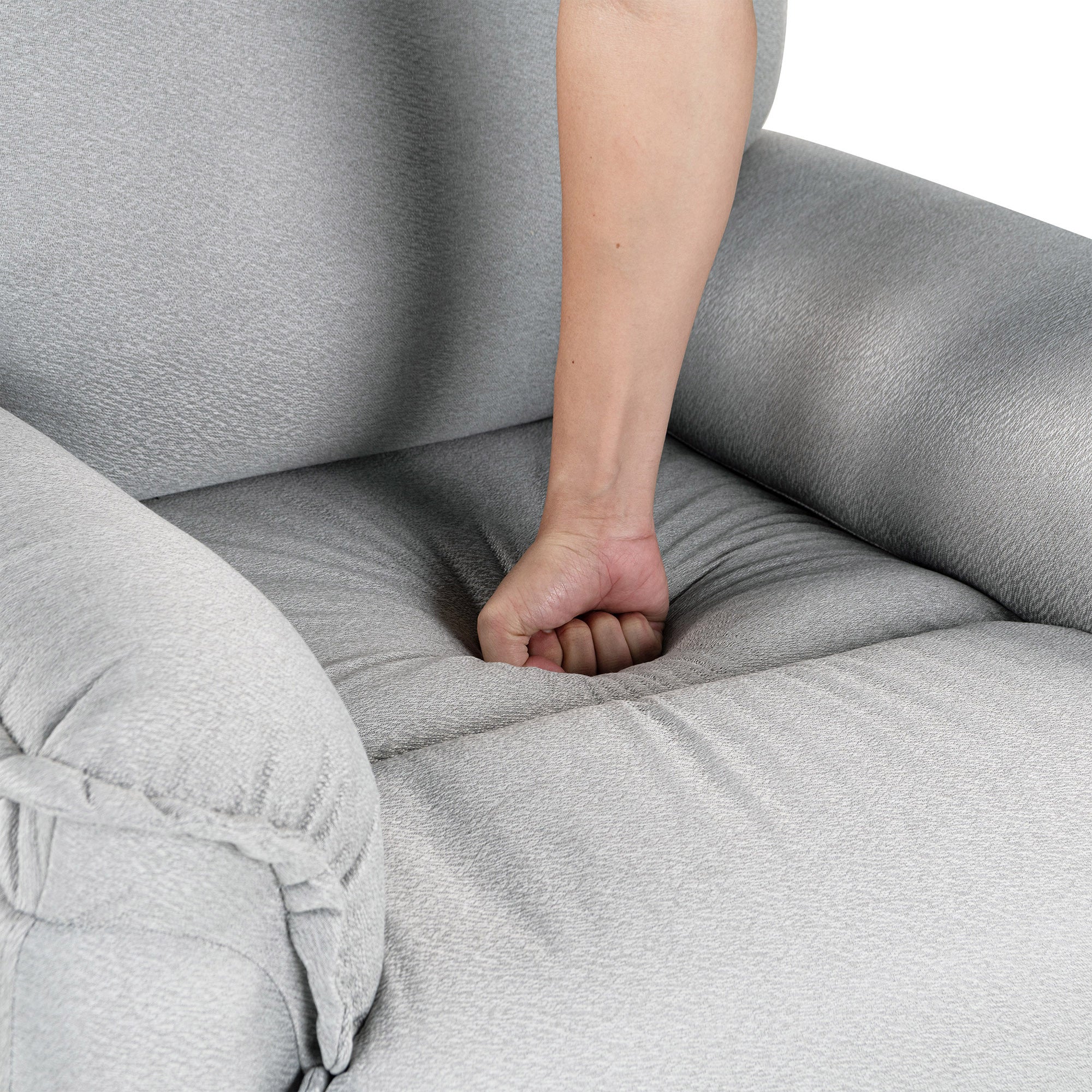 360 Degree Swivel Upholstered Manual Recliner Chair grey-foam-linen