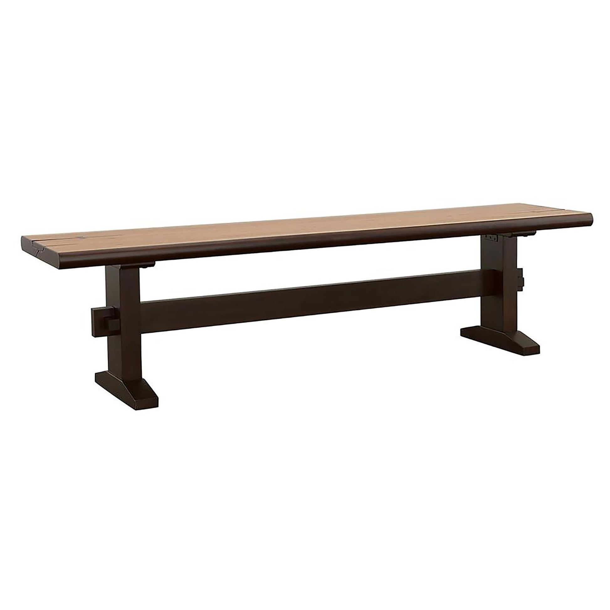 Natural Honey And Smokey Black Live Edge Bench Brown Dining Room Rectangular Contemporary,Modern Mahogany Wood