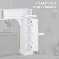 Over The Toilet Bathroom Cabinet, Freestanding Bathroom Storage Cabinet With Adjustable Shelves, Toilet Rack, Space Saver, White White Mdf