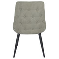 Light Grey Tufted Dining Chair Set Of 2 Grey Dining Room Glam Dining Chairs Solid Back Foam Upholstered