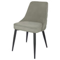 Light Grey Tufted Dining Chair Set Of 2 Grey Dining Room Glam Dining Chairs Solid Back Foam Upholstered