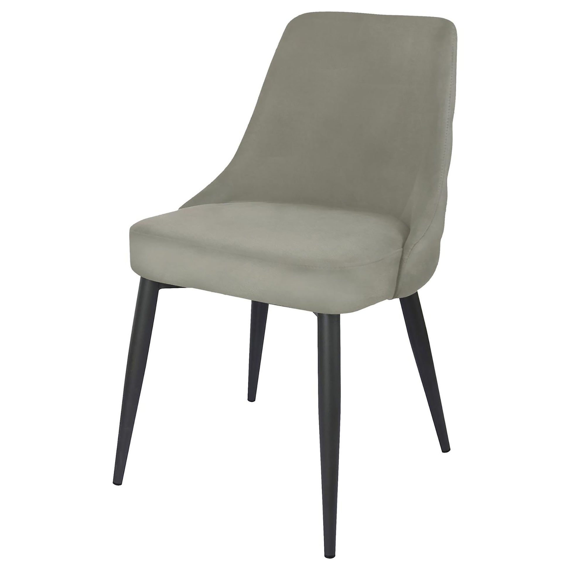 Light Grey Tufted Dining Chair Set Of 2 Grey Dining Room Glam Dining Chairs Solid Back Foam Upholstered