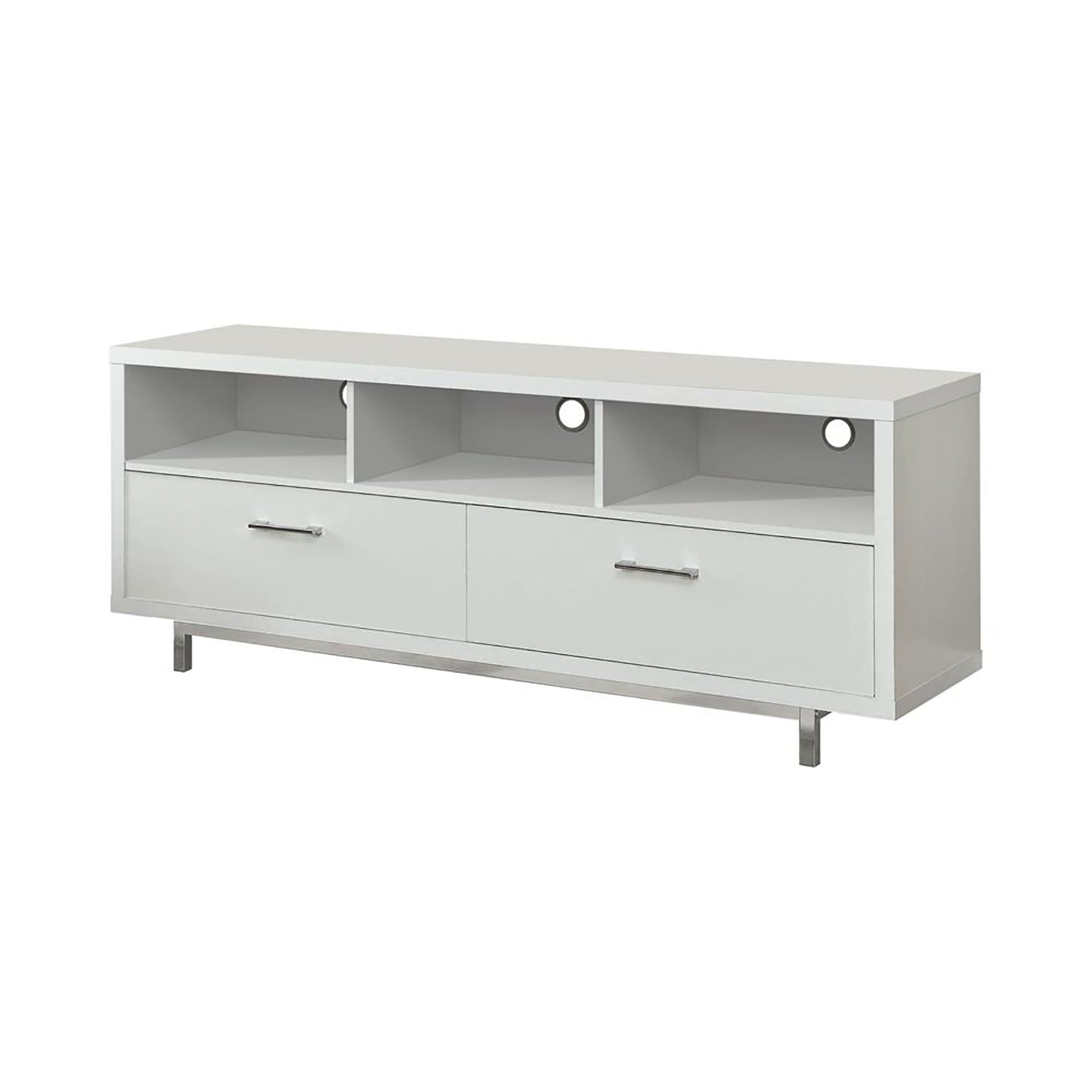 White 60 Inch Drawer Storage Tv Console White Primary Living Space 60 Inches 60 69 Inches Contemporary,Modern 65 Inches Wood