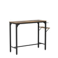 Wood Top Metal Base Side Table Industrial Bar Table With Two Chair Adjustable Table Base Bistro Whiskey Pub Table,47.44