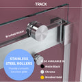 56'' 60'' W x 76'' H Double Sliding Frameless Shower brushed nickel-stainless steel