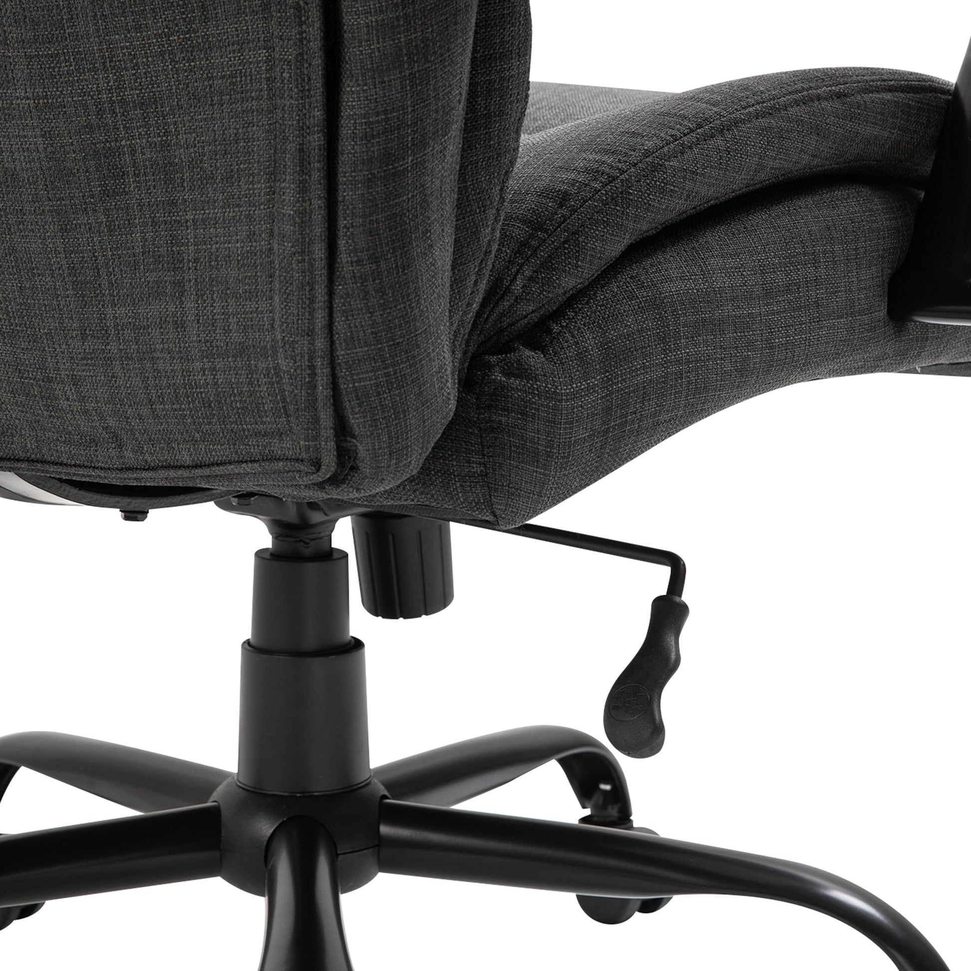 500Lbs Big And Tall Office Chair With Wide Seat, Ergonomic Executive Computer Chair With Adjustable Height, Swivel Wheels And Linen Finish, Dark Grey Grey Polyester