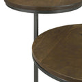 Natural And Gunmetal 2 Tier Accent Table Brown Primary Living Space Farmhouse,Rustic Mango Round Coffee & End Tables Wood