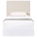 Sand Headboard With Self Welt Details Twin Ivory Wood Bedroom Transitional Foam Upholstered