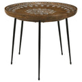 Honey And Black 2 Piece Nesting Table Brown Primary Living Space Mid Century Modern Mango Round Coffee & End Tables Wood