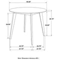 Matte White And Natural Round Dining Table White Primary Living Space Mid Century Modern Tabeltop Rubberwood Round Kitchen & Dining Tables Wood