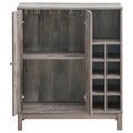 Weathered Acacia Wine Cabinet With 2 Doors Grey Dining Room Farmhouse,Rustic Wood