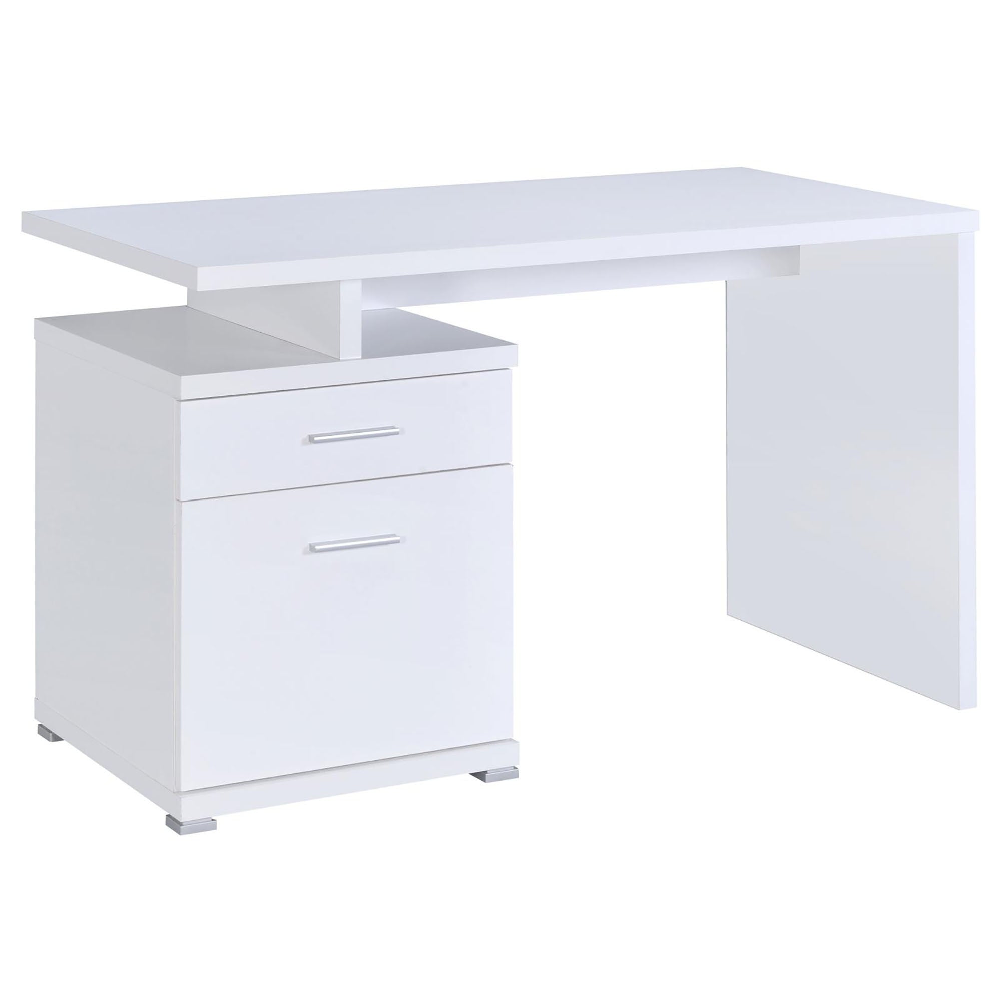 White 2 Drawer Reversible Office Desk