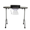 Portable & Foldable Manicure Table Nail Table Desk With Electric Dust Collector, 4 Lockable Wheels, Carry Bag, Black Black Mdf