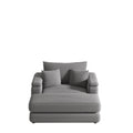 43.3 Inch Corduroy Single Sofa With A Back Pillow2 Toss Pillows And A Ottoman ,Comfy Sofa Deep Seat Couch For Living Room Grey Corduroy 1 Seat