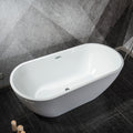 67'' Acrylic Freestanding White Soaking Bathtub
