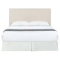 Sand Headboard With Soft Edges Ivory Wood Bedroom Transitional Pine Bed Frame Foam Upholstered