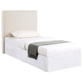 Sand Headboard With Self Welt Details Twin Ivory Wood Bedroom Transitional Foam Upholstered