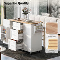 K&K Rolling Kitchen Island with Storage, Kitchen Cart