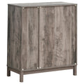 Weathered Acacia Wine Cabinet With 2 Doors Grey Dining Room Farmhouse,Rustic Wood