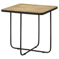 Travertine And Black Accent Table Brown Primary Living Space Contemporary,Modern Square Coffee & End Tables Stone Sled