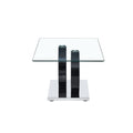 A Rectangular Modern And Fashionable Coffee Table With Tempered Glass Tabletop And Black Legs. Suitable For Living Room. 47.2