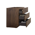 Alice 36F 105,Floor Cabinet Without Basin, Walnut Color, With Three Drawers, Pre Assembled Walnut Melamine