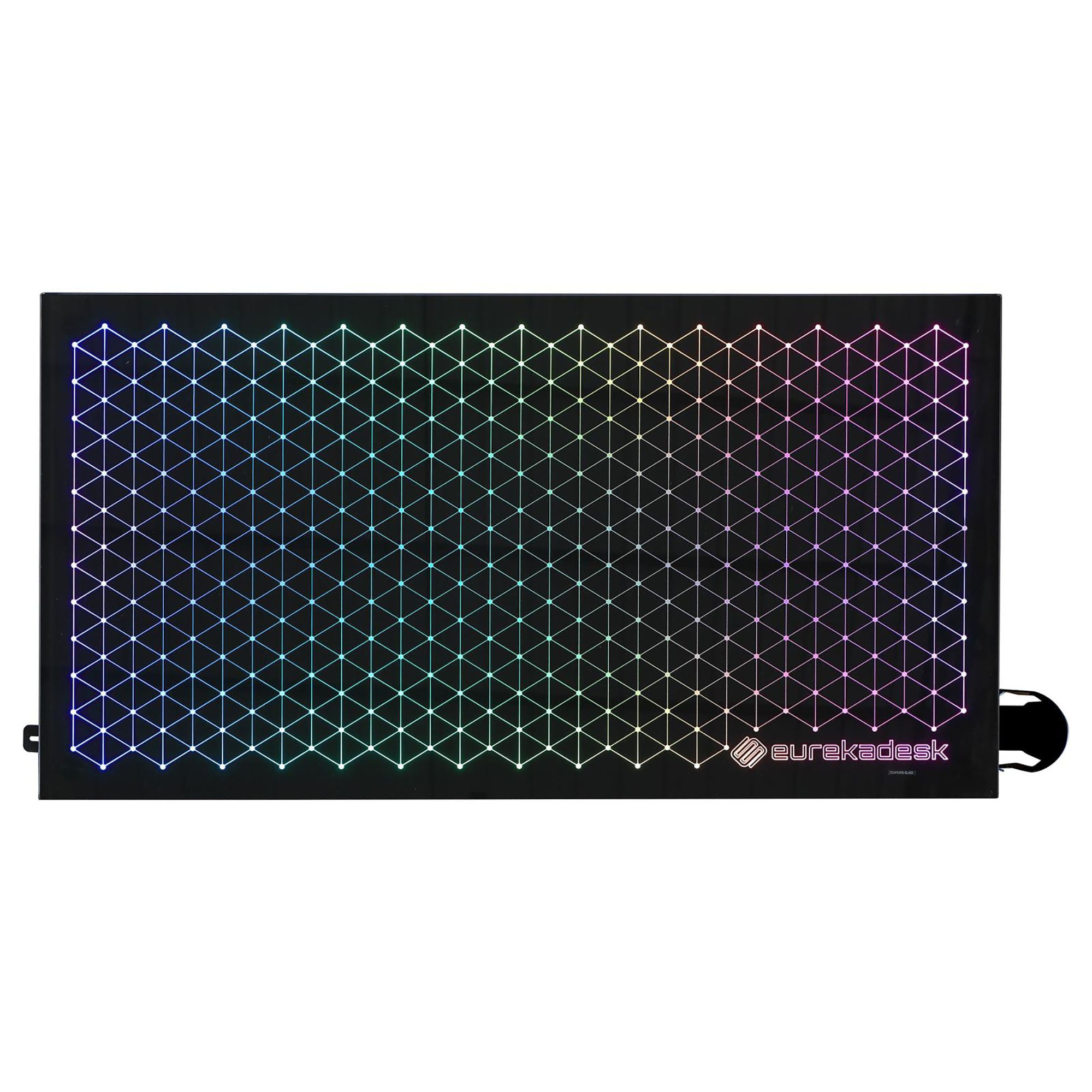 Black Gaming Desk with LED Lighting black-keyboard tray-gaming
