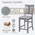 Dining Room Furniture Counter Height Chairs Set Of 4, Kitchen Chair With Padded Seatupholstered Side Chair For Dining Room, Living Room, Gray Wood Gray Solid Back Seats 4 Dining Room Rubberwood Rubber Wood