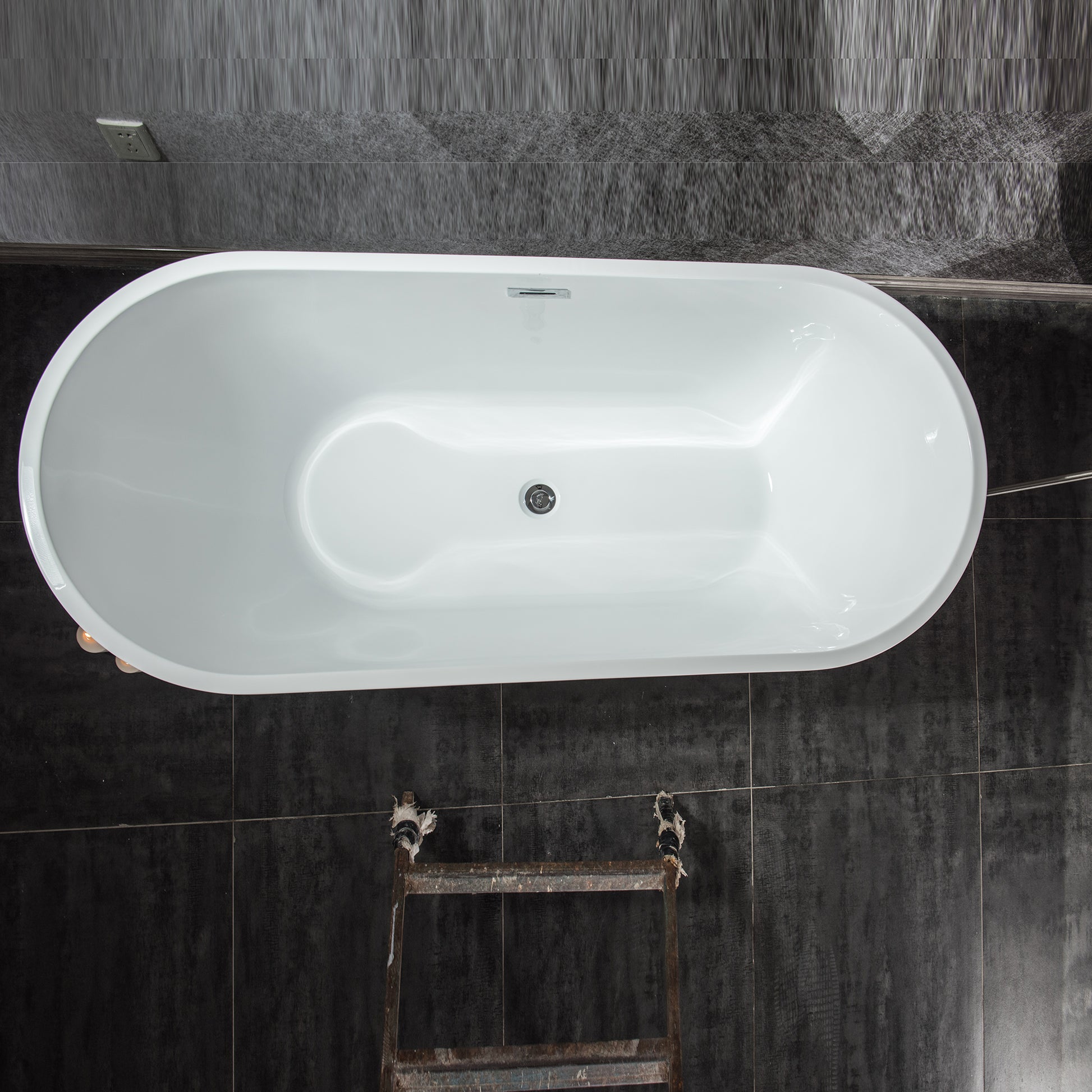 67'' Acrylic Freestanding White Soaking Bathtub